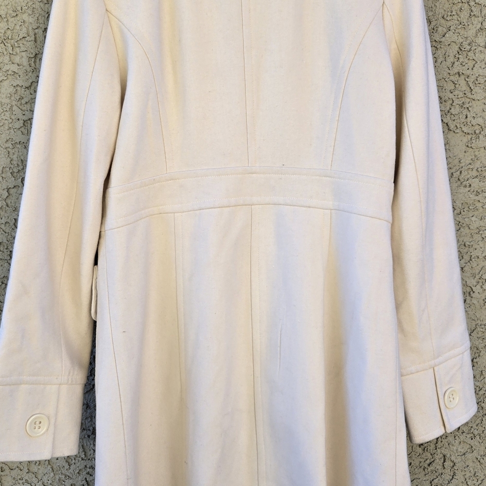 Tulle Cream Wool Pea Coat - Picture 7 of 10